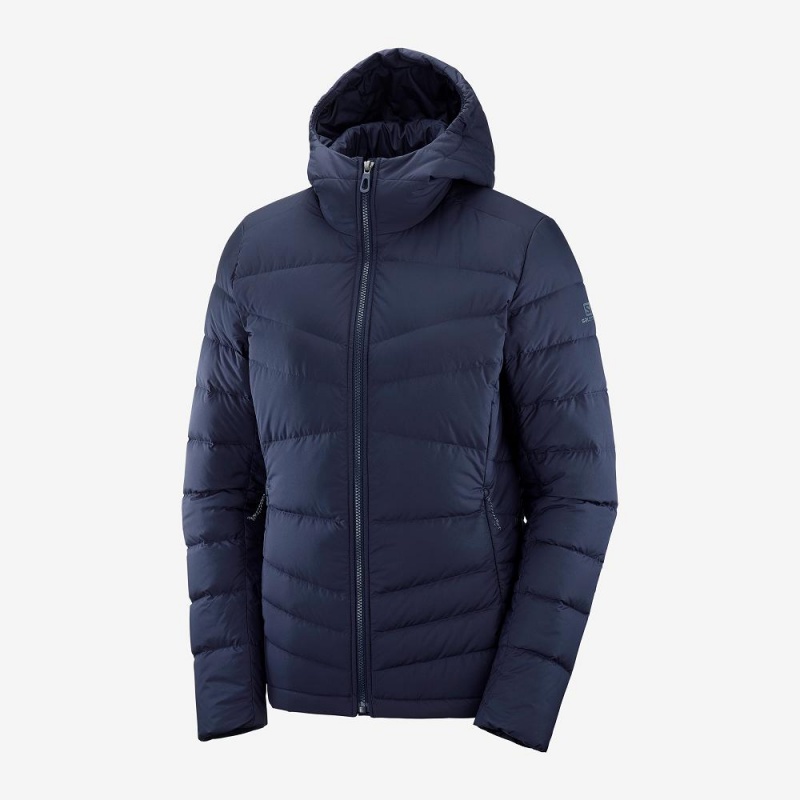 Salomon Transition Down Hoodie W Jakke Marineblå | 45230-TQOW