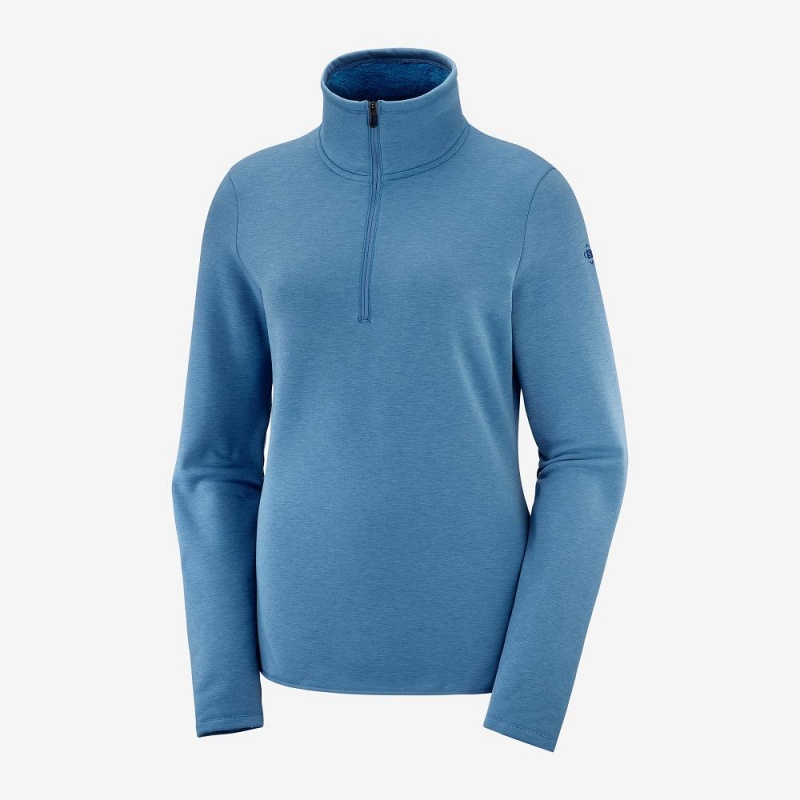 Salomon Warm Ambition Half Zip W Skijakker Blå | 74138-HVYW