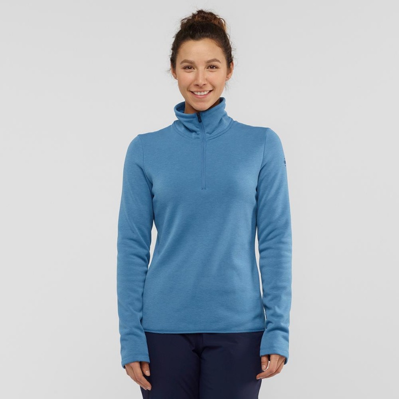 Salomon Warm Ambition Half Zip W Skijakker Blå | 74138-HVYW