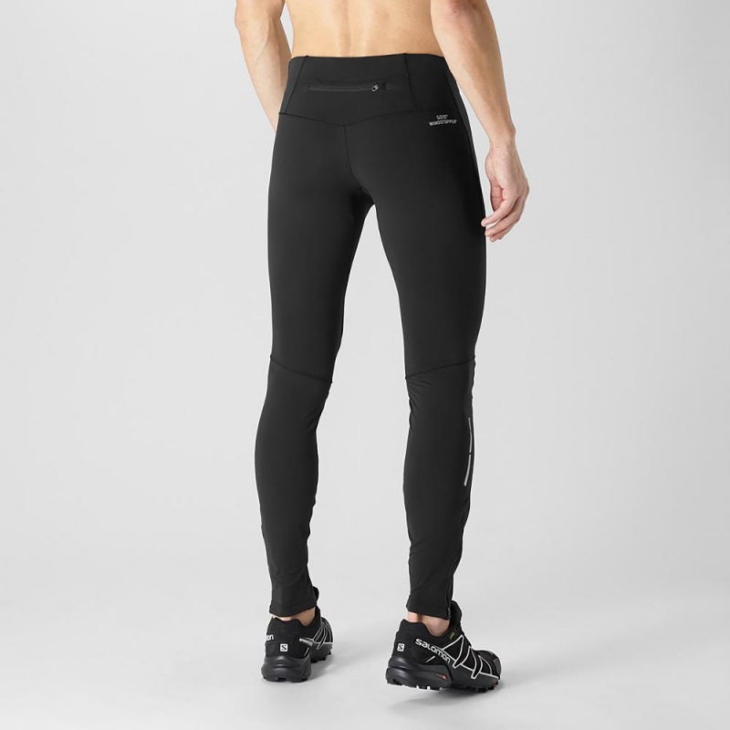 Salomon Windstopper Tight M Tights Svarte | 52196-QKUT