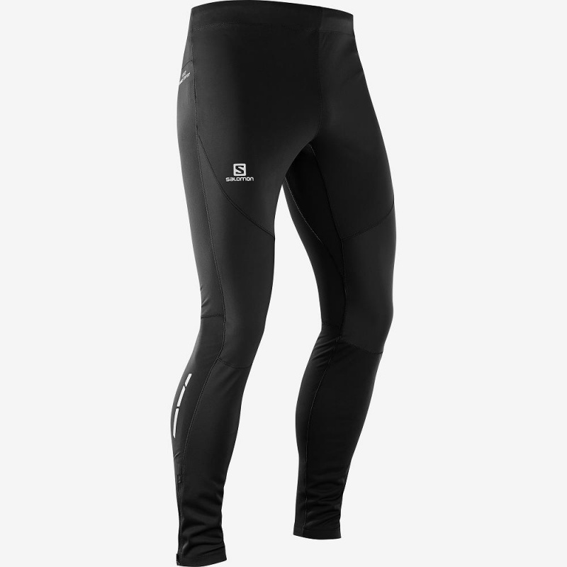 Salomon Windstopper Tight M Tights Svarte | 52196-QKUT