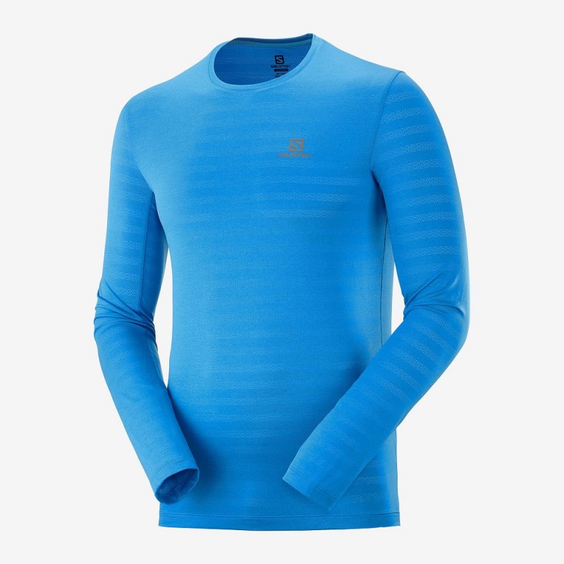 Salomon Xa Ls Tee M Topper Blå | 83071-EVIM