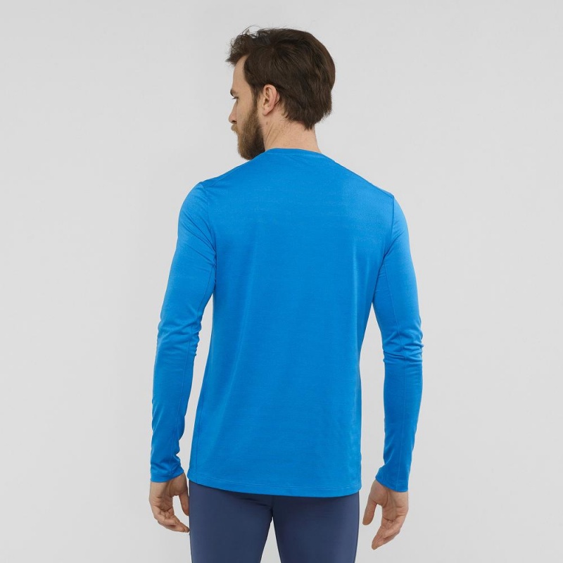 Salomon Xa Ls Tee M Topper Blå | 83071-EVIM