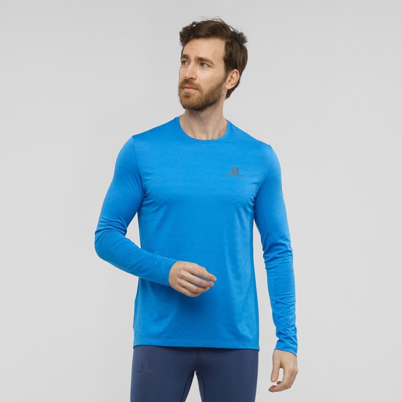 Salomon Xa Ls Tee M Topper Blå | 83071-EVIM